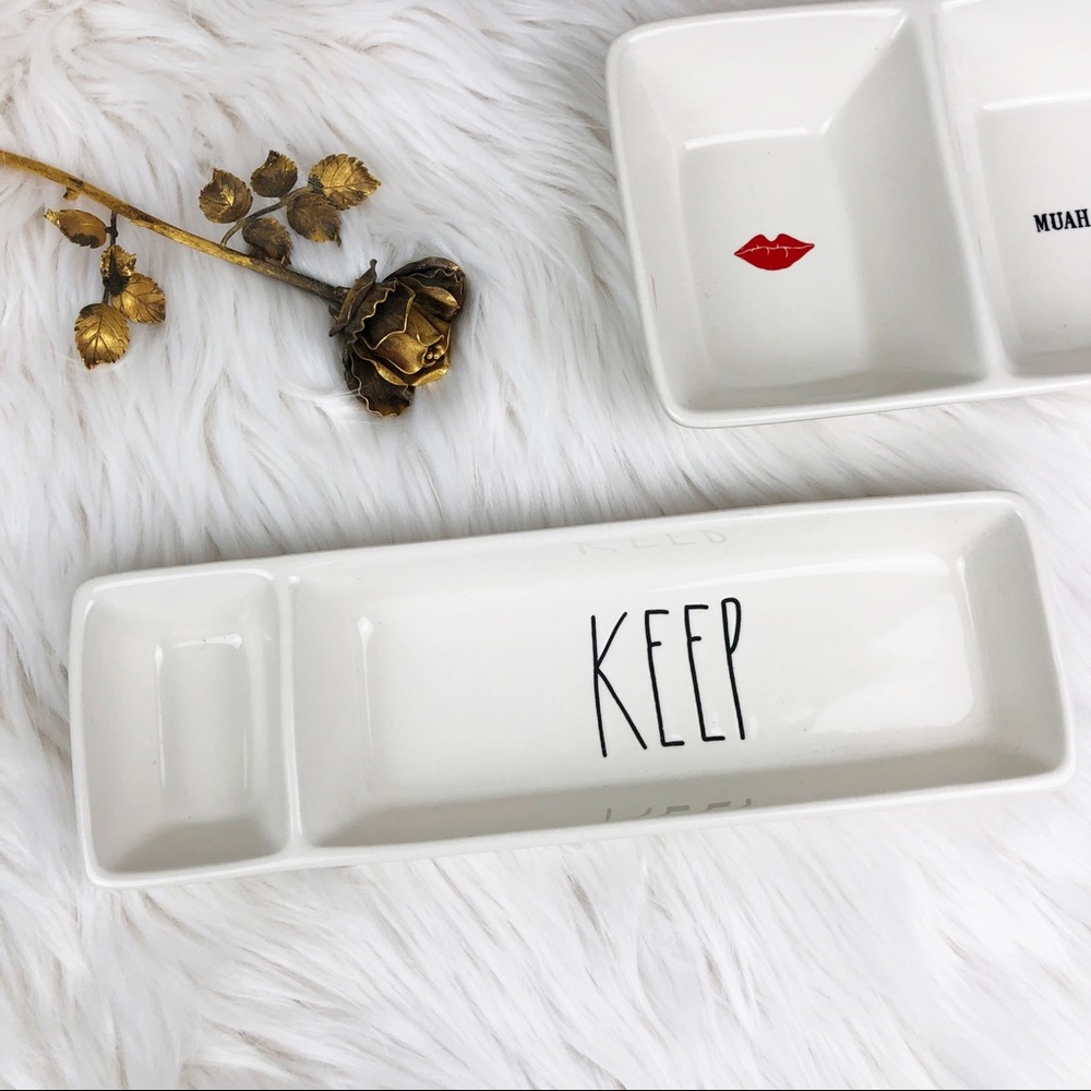 Rae Dunn "KEEP" Trinket Desk Office Tray NEW - Picture 2 of 5